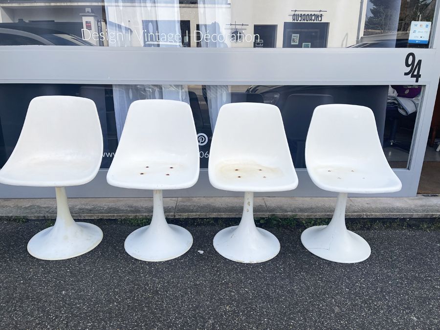 4 chaises tulipe vintage, 1970