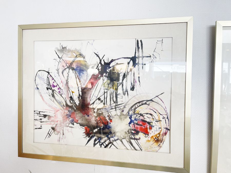 Aquarelle abstraite Pierre Gédéon, (1924-1989)
