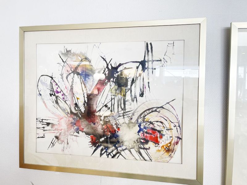 Aquarelle abstraite Pierre Gédéon, (1924-1989)