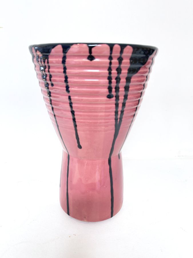 Gros vase rose Art Ceram, circa 1970