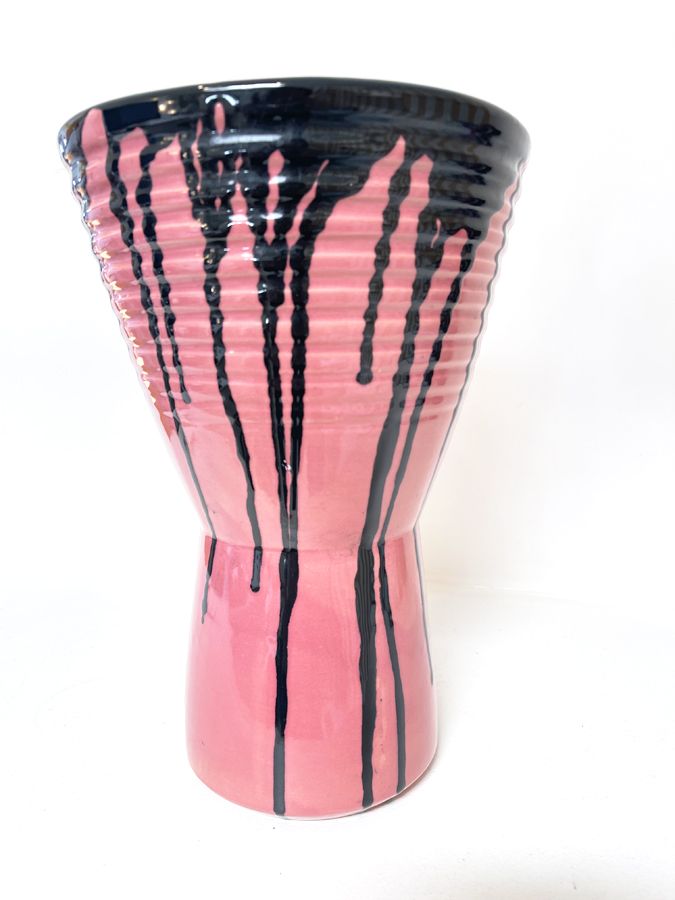 Gros vase rose Art Ceram, circa 1970