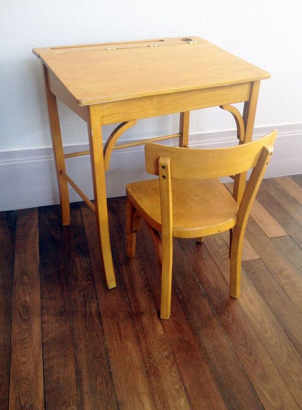Bureau et chaise enfant Baumann, 1960 Bureau et chaise enfant Baumann, 1960