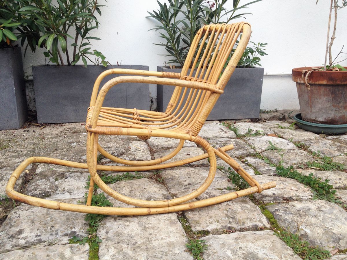 Rocking-chair enfant en rotin, 1960 Rocking-chair enfant en rotin, 1960