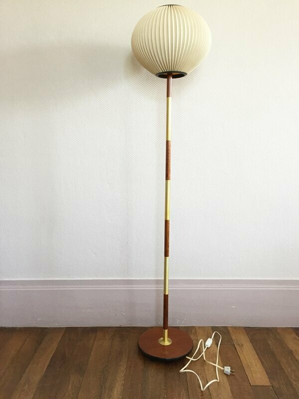 Lampadaire scandinave monté avec abat-jour RISPAL, 1960