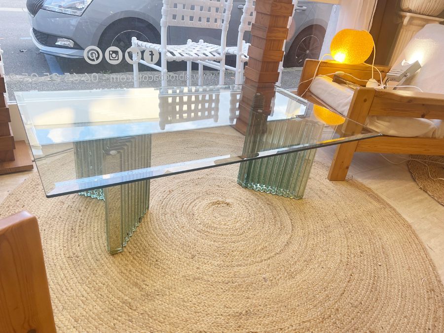 Table basse italienne en verre — Luigi Massoni pour Gallotti & Radice