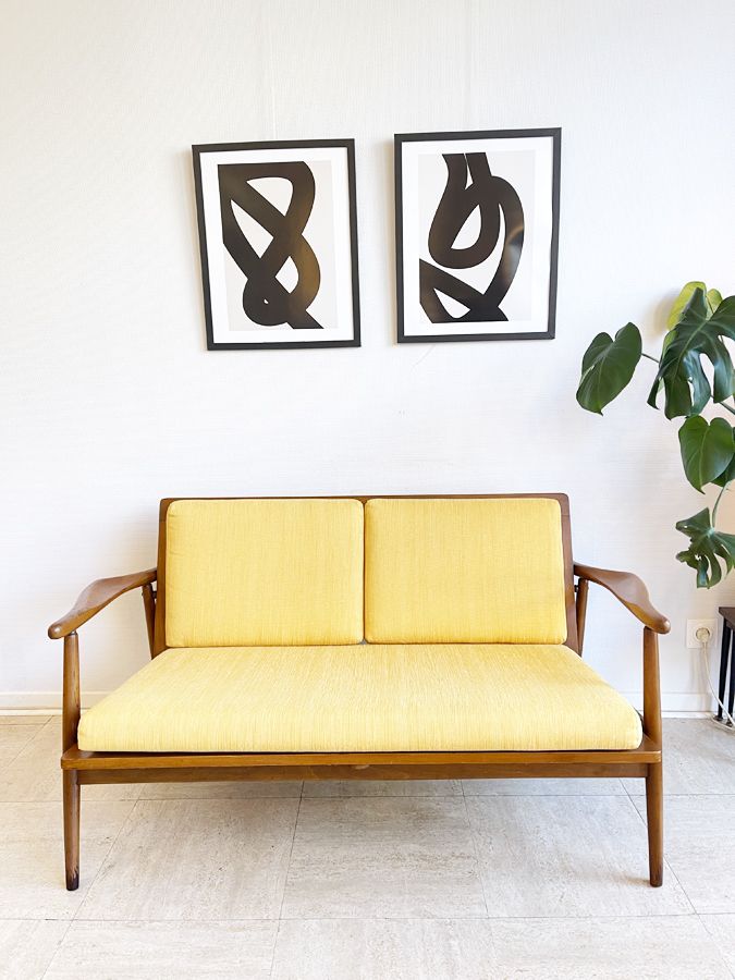 Banquette scandinave teck 2 places, circa 1960