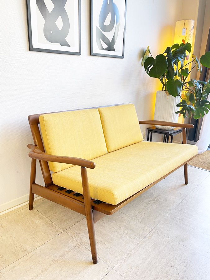 Banquette scandinave teck 2 places, circa 1960