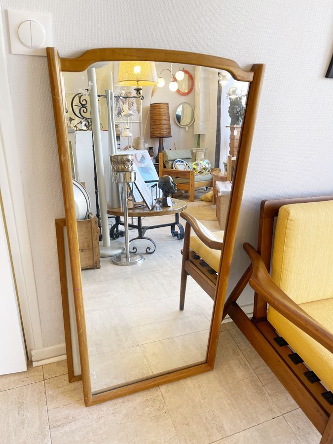 Miroir en orme massif – scandinave années 60