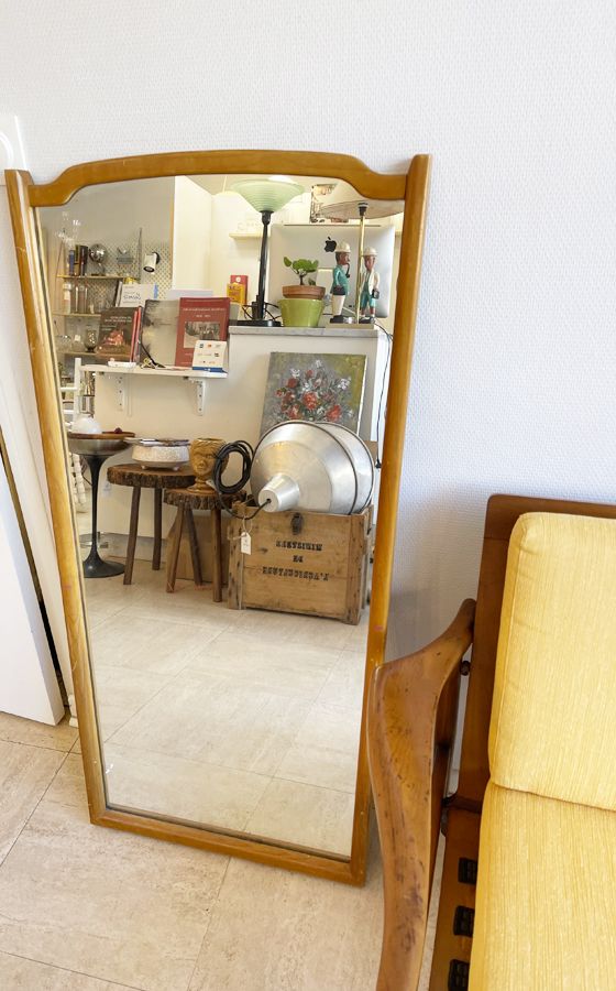 Miroir en orme massif – scandinave années 60