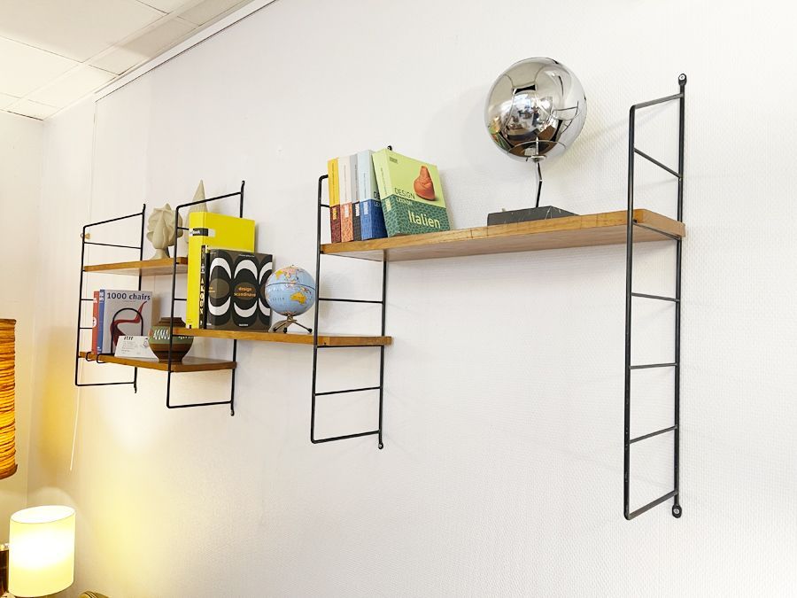 Étagère murale scandinave modulable, circa 1960