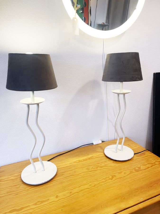 Paire de lampes postmodernes années 80
