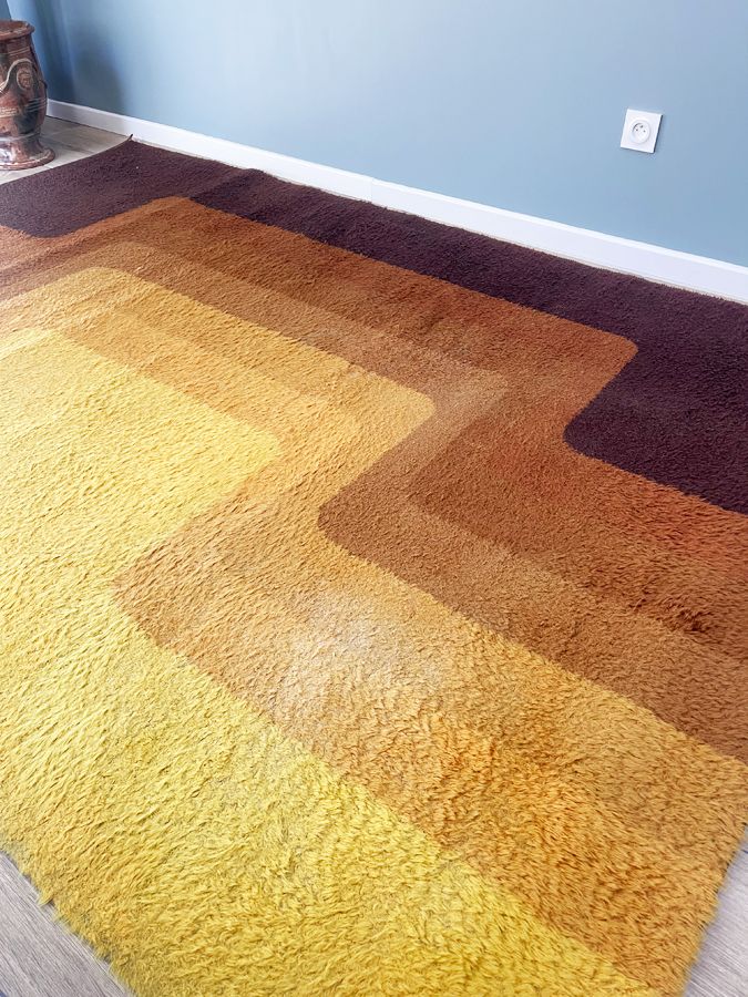 Grand tapis vintage Louis De Poortere “Summertime” – années 70