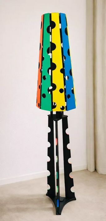 Lampadaire postmoderne Memphis, circa 1980
