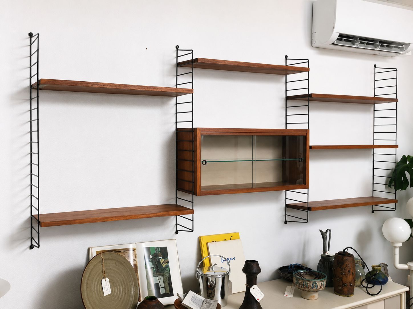 Étagère murale modulable String vintage en teck – design scandinave années 60
