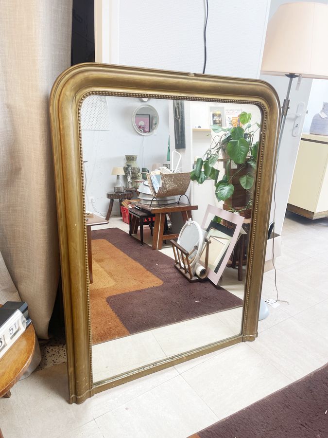 Grand miroir de cheminée Saint-Gobain, circa 1983