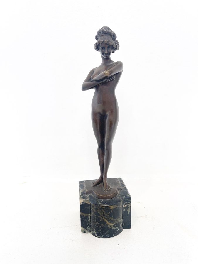 Statuette Art déco en bronze – Modèle féminin attribué à Paul Philippe, édition H. Hudès