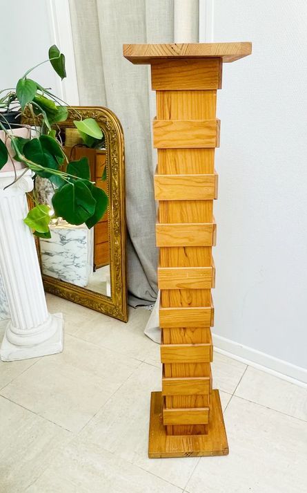Porte-plantes en bois design – Années 70