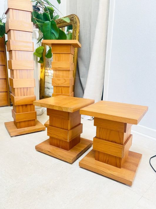 Paire portes plantes teck, 1970