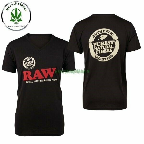 RAW TSHIRT UOMO NERA DOPPIO LOGO
