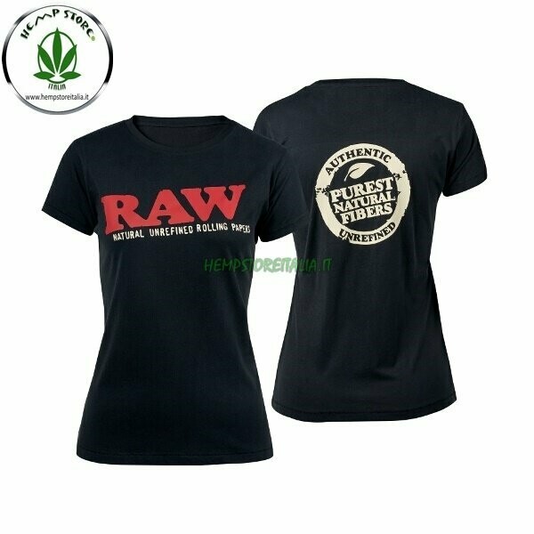 RAW TSHIRT DONNA NERA DOPPIO LOGO