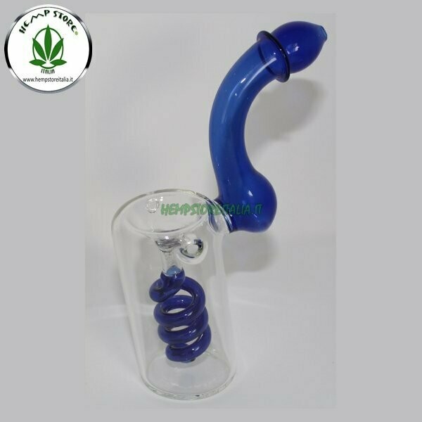 MINI BUBBLER PIPA CON SPIRALE BLUE