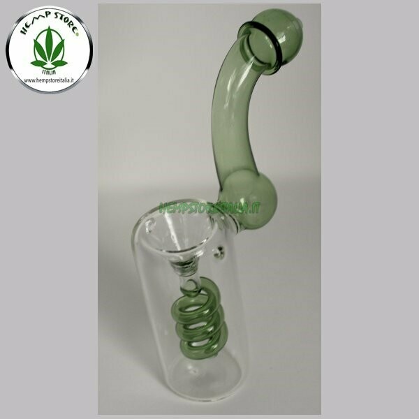 MINI BUBBLER PIPA CON SPIRALE GREEN