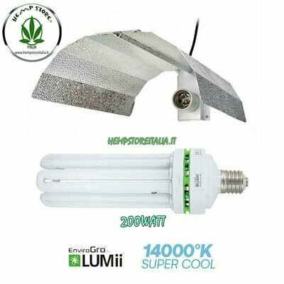 KIT CFL CRESCITA E FIORITURA - ENVIROGROW BY LUMII - COMPACT FLUO 200W SUPERCOOL 14000°K