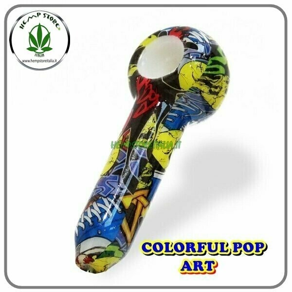 COLORFUL POP ART PIPA IN VETRO