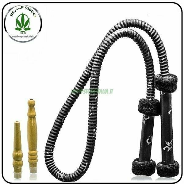 HOSE PER NARGHILE’ IN SILICONE COLORE NERO 180 CM