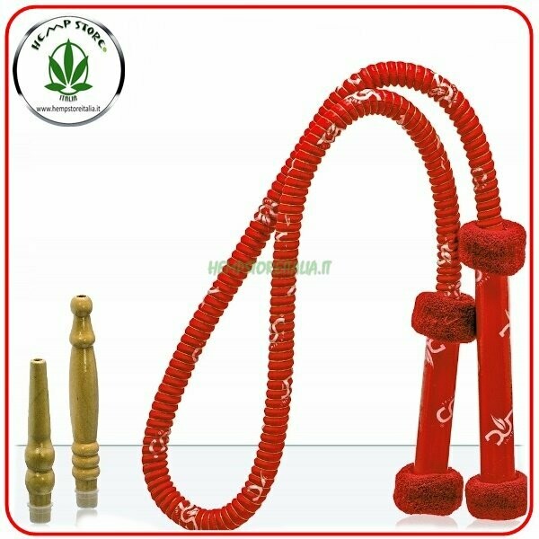 HOSE PER NARGHILE’ IN SILICONE COLORE ROSSO 180 CM