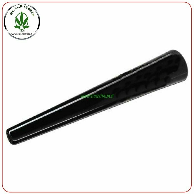 CHILLUM DI VETRO NERO 15 CM