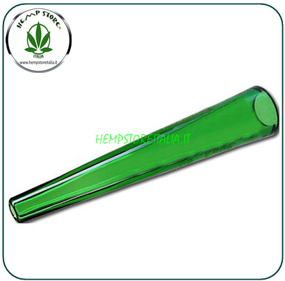 CHILLUM DI VETRO VERDE 15 CM