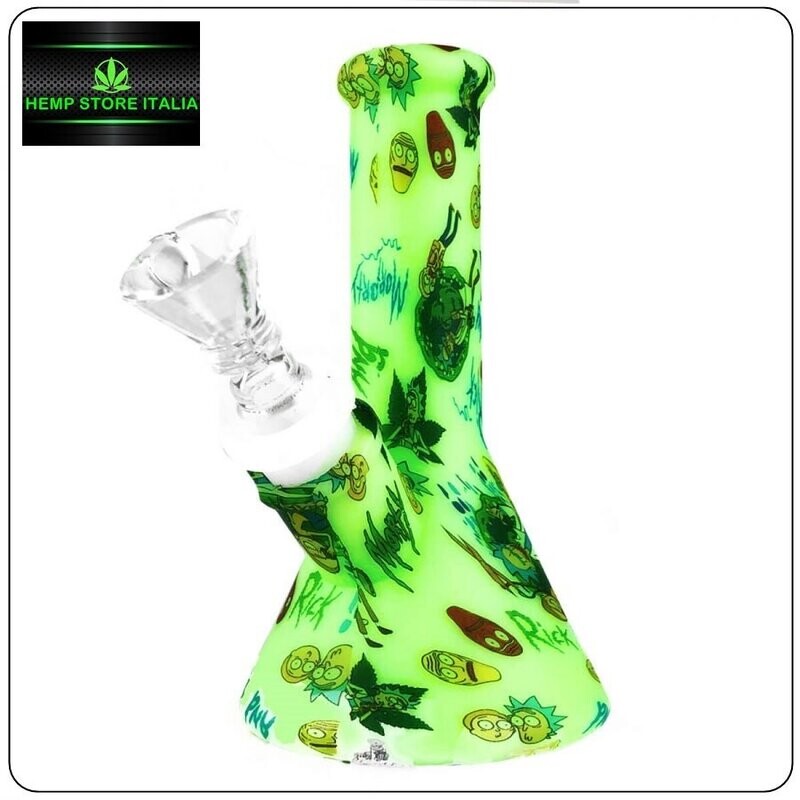 BONG IN SILICONE VERDE CARTONI - 13CM