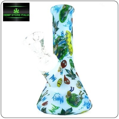 BONG IN SILICONE TURCHESE CARTONI - 13CM