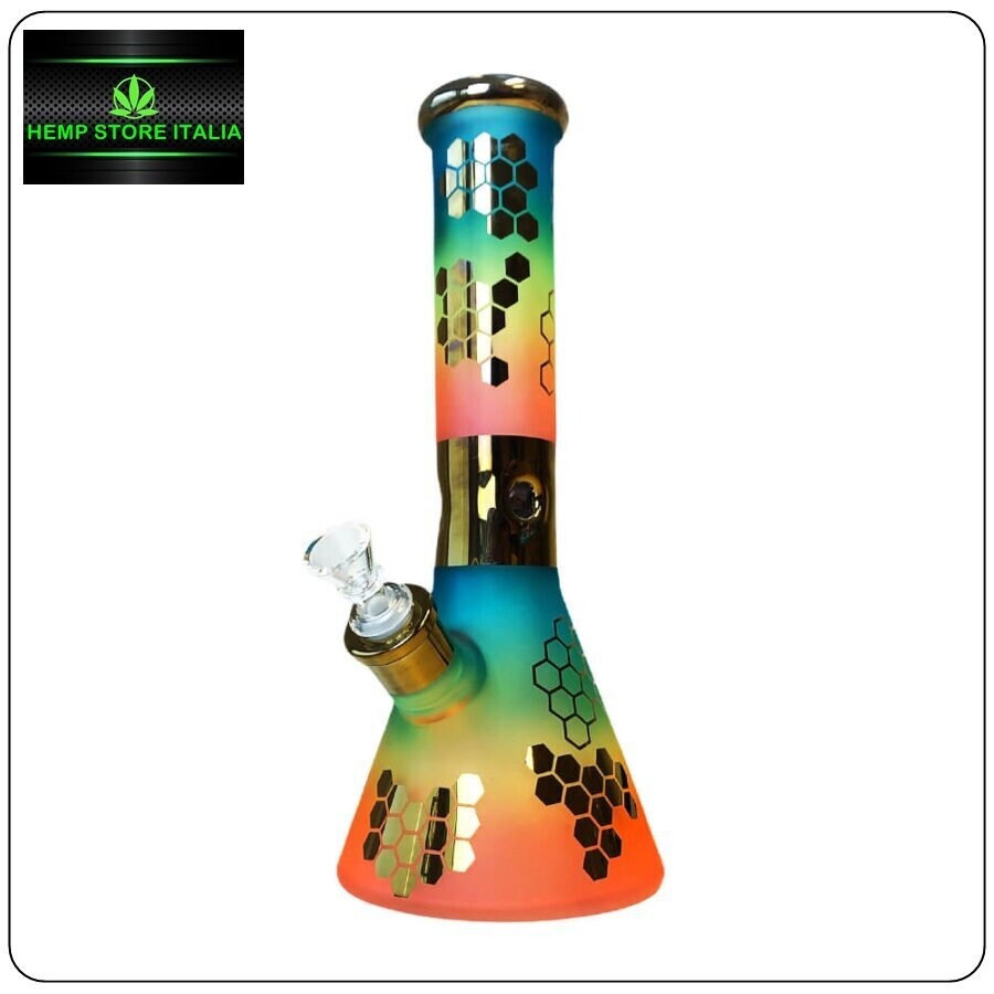 RAIMBOW BEE HEXAGON BONG IN VETRO DA 32CM