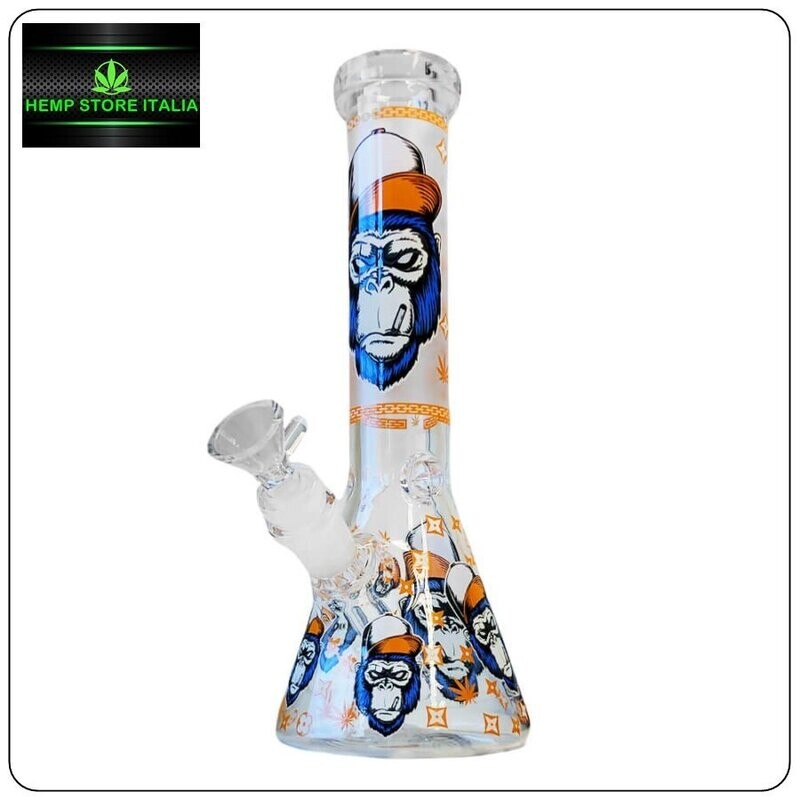 BONG IN VETRO TRIPLO SPESSORE GORILLA - 25CM ORANGE