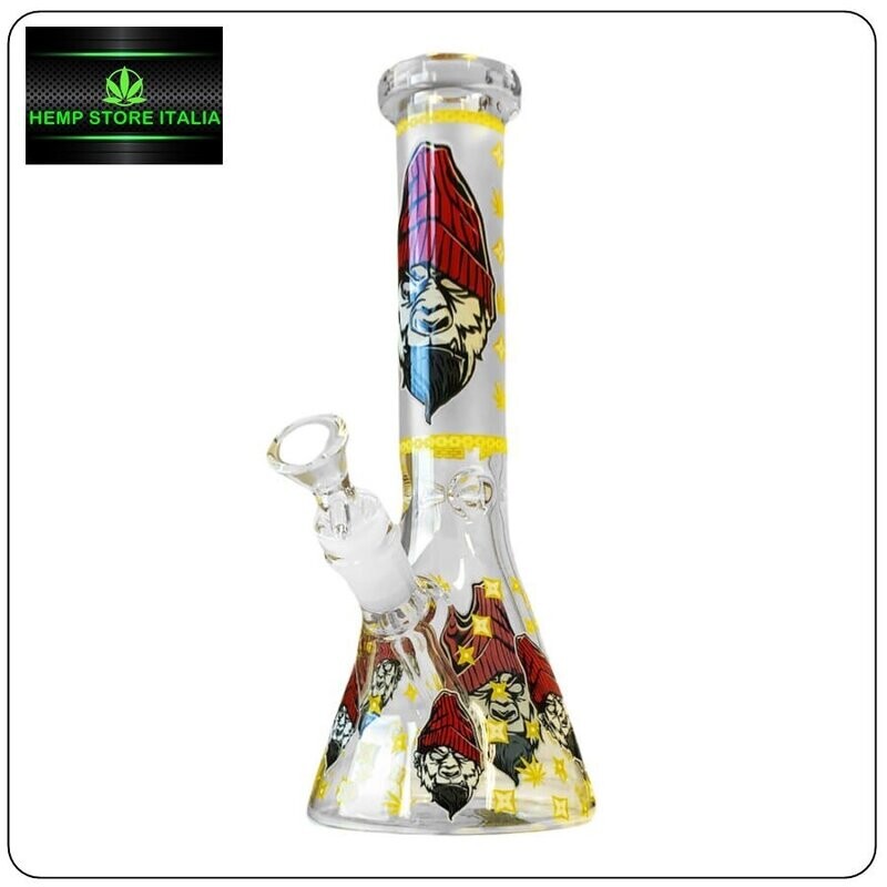 BONG IN VETRO TRIPLO SPESSORE GORILLA - 25CM YELLOW
