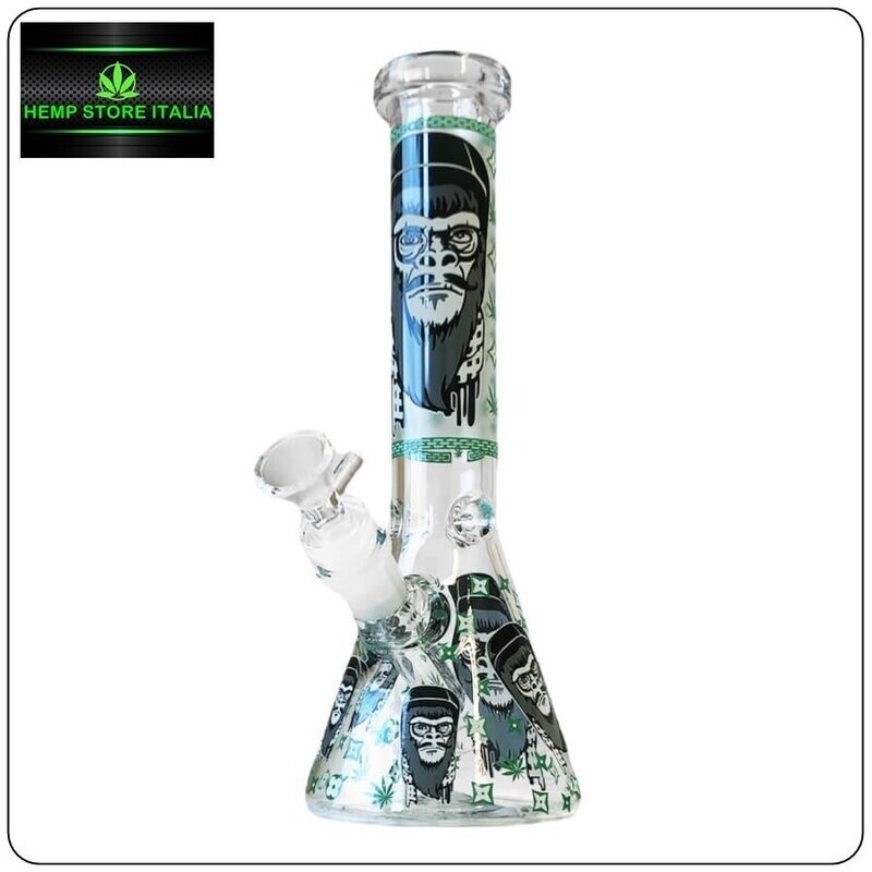 BONG IN VETRO TRIPLO SPESSORE GORILLA - 25CM GREEN