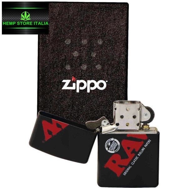 RAW ZIPPO BLACK WITH LOGO