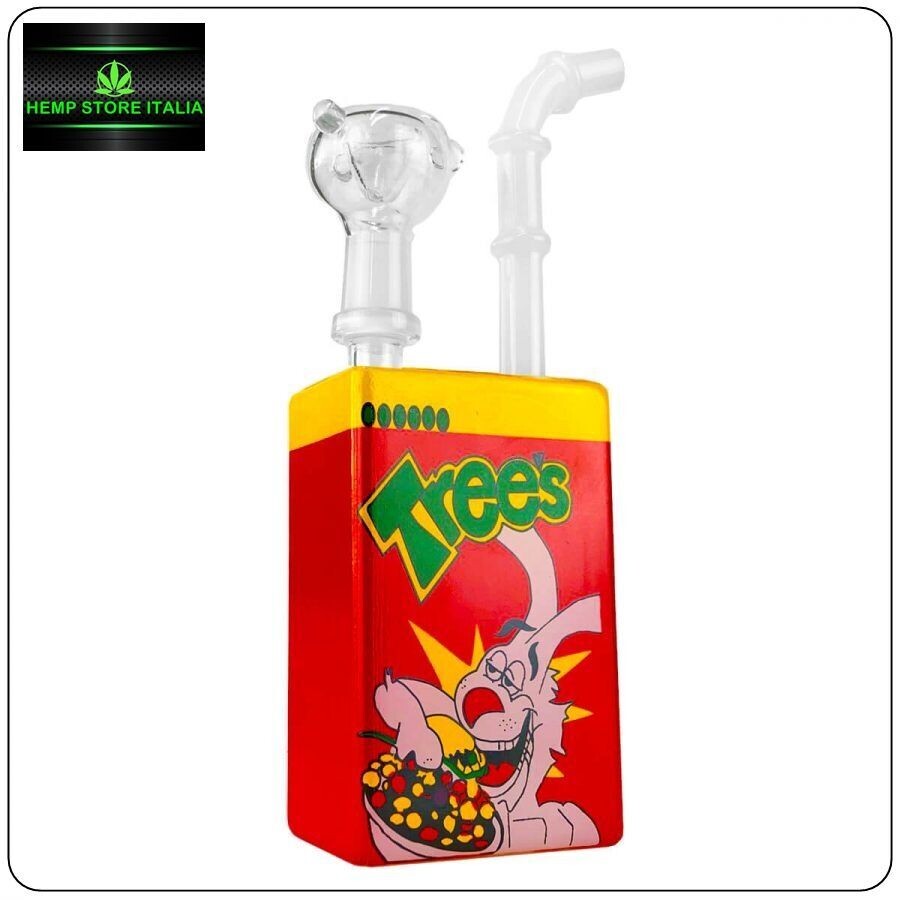 BONG IN VETRO SUCCO DI FRUTTA 19CM CONIGLIO