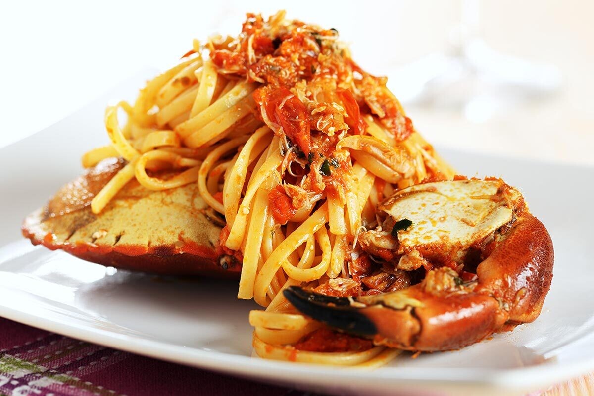 Spaghettone al granciporro atlantico (min. 2 persone 25euro P.P)