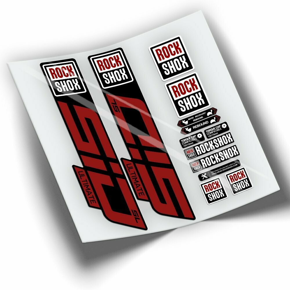 PEGATINAS HORQUILLA ROCKSHOX SID ULTIMATE SL COLORES WP338, COLOR: ROJO 031