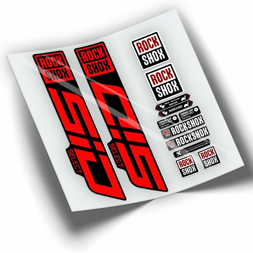 PEGATINAS HORQUILLA ROCKSHOX SID SELECT 2021 WP344, COLOR: ROJO FLUOR
