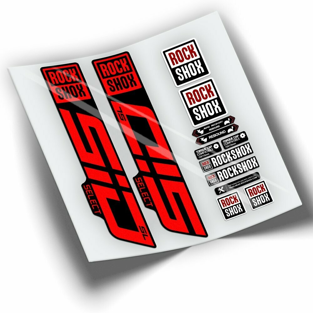 PEGATINAS HORQUILLA ROCKSHOX SID SELECT SL 2021 WP348, COLOR: ROJO FLUOR