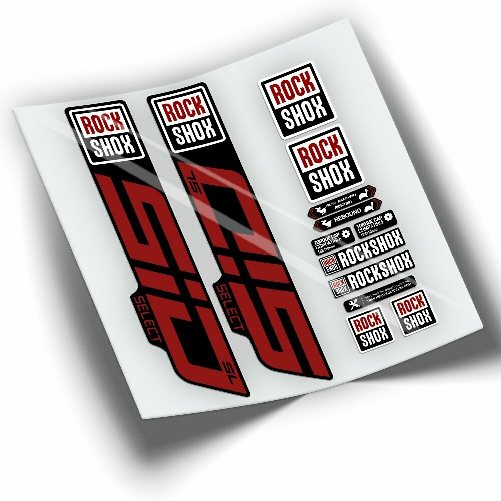 PEGATINAS HORQUILLA ROCKSHOX SID SELECT SL 2021 WP350, COLOR: ROJO 031