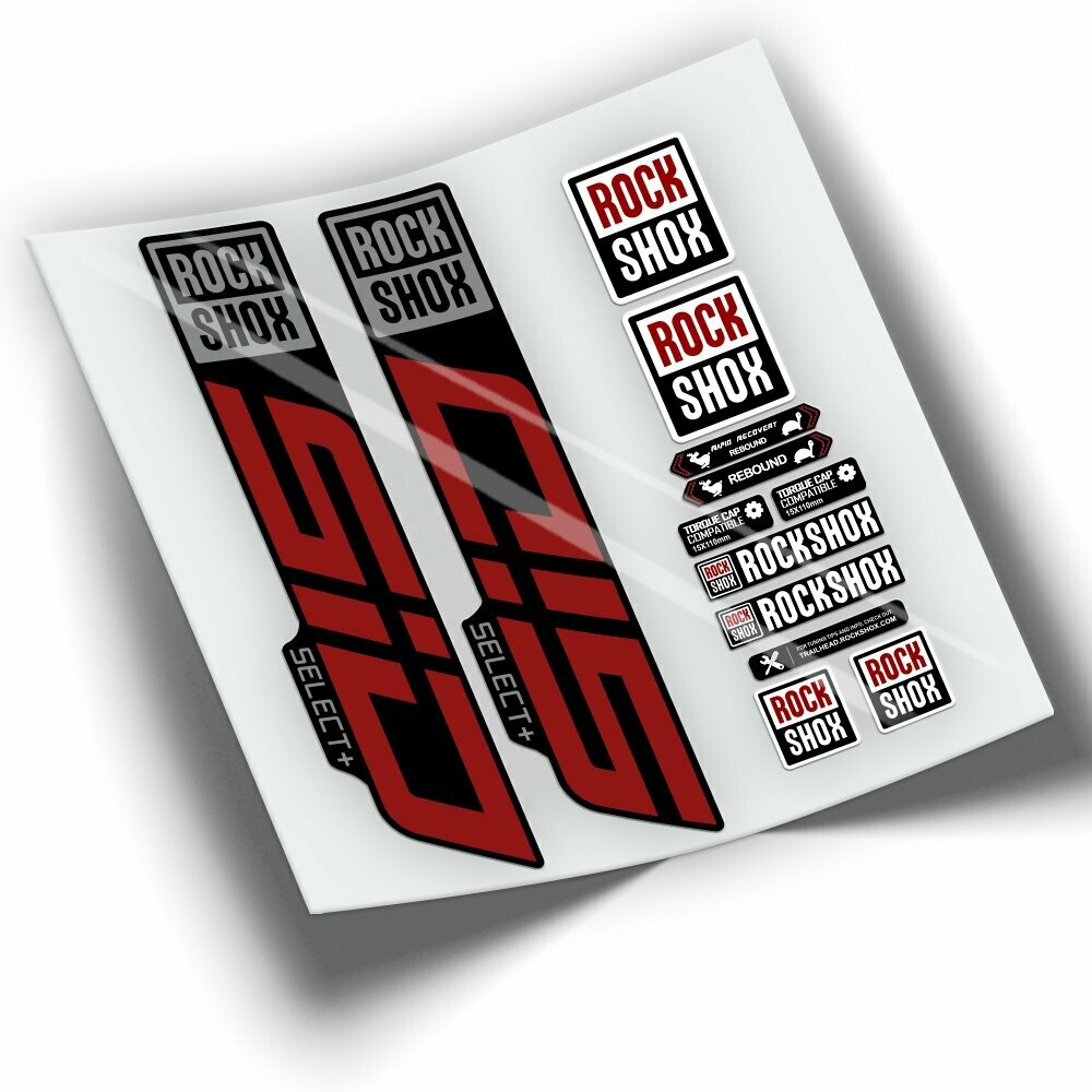 PEGATINAS HORQUILLA ROCKSHOX SID SELECT PLUS 2021 BICOLOR WP353, COLOR: ROJO 031