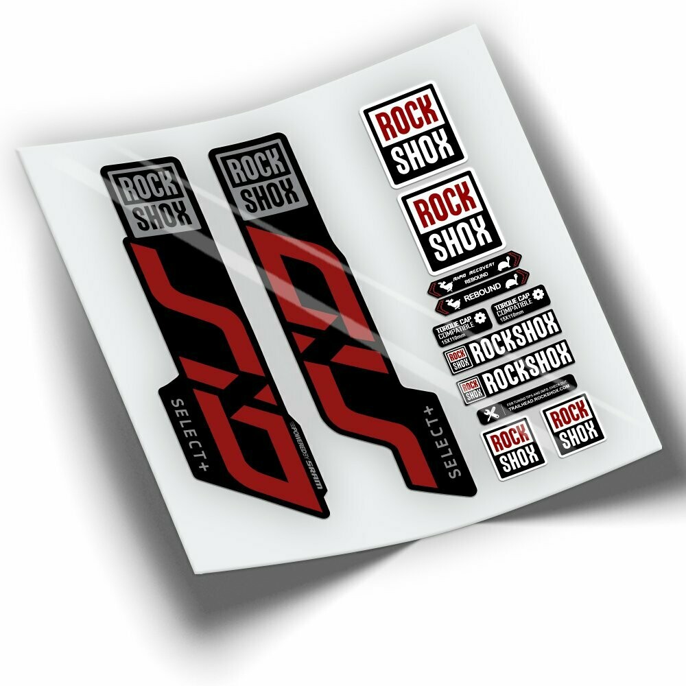 PEGATINAS HORQUILLA ROCKSHOX SID SELECT PLUS 2021 BICOLOR WP365, COLOR: ROJO 031