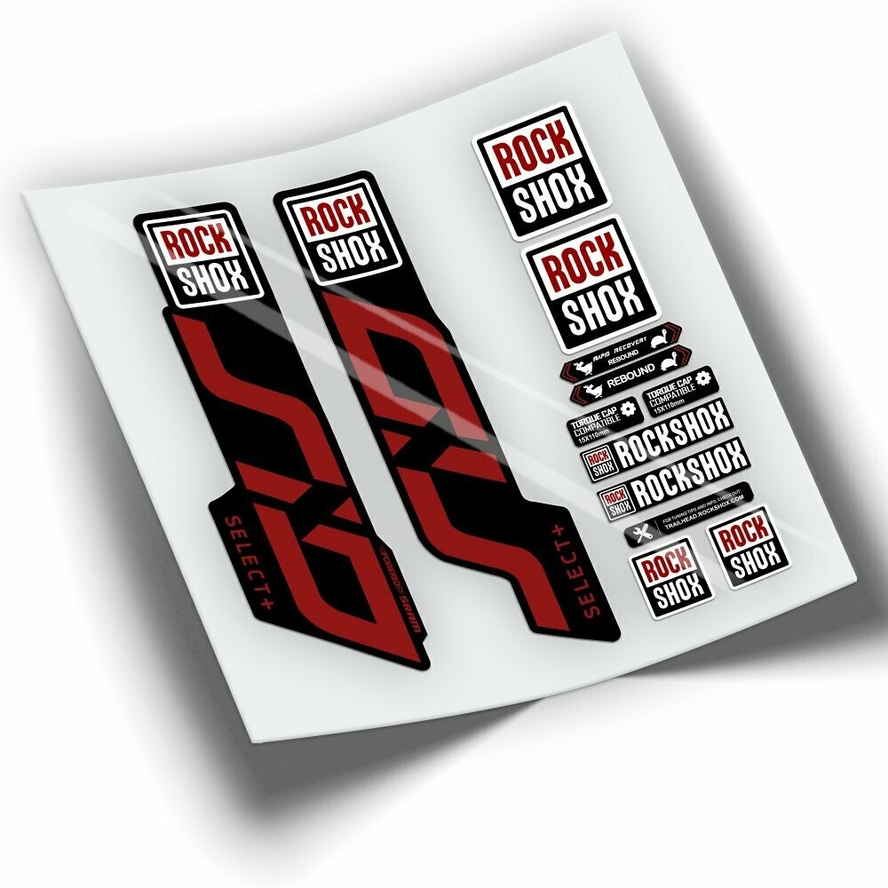 PEGATINAS HORQUILLA ROCKSHOX SID SELECT PLUS 2021 WP366, COLOR: ROJO 031