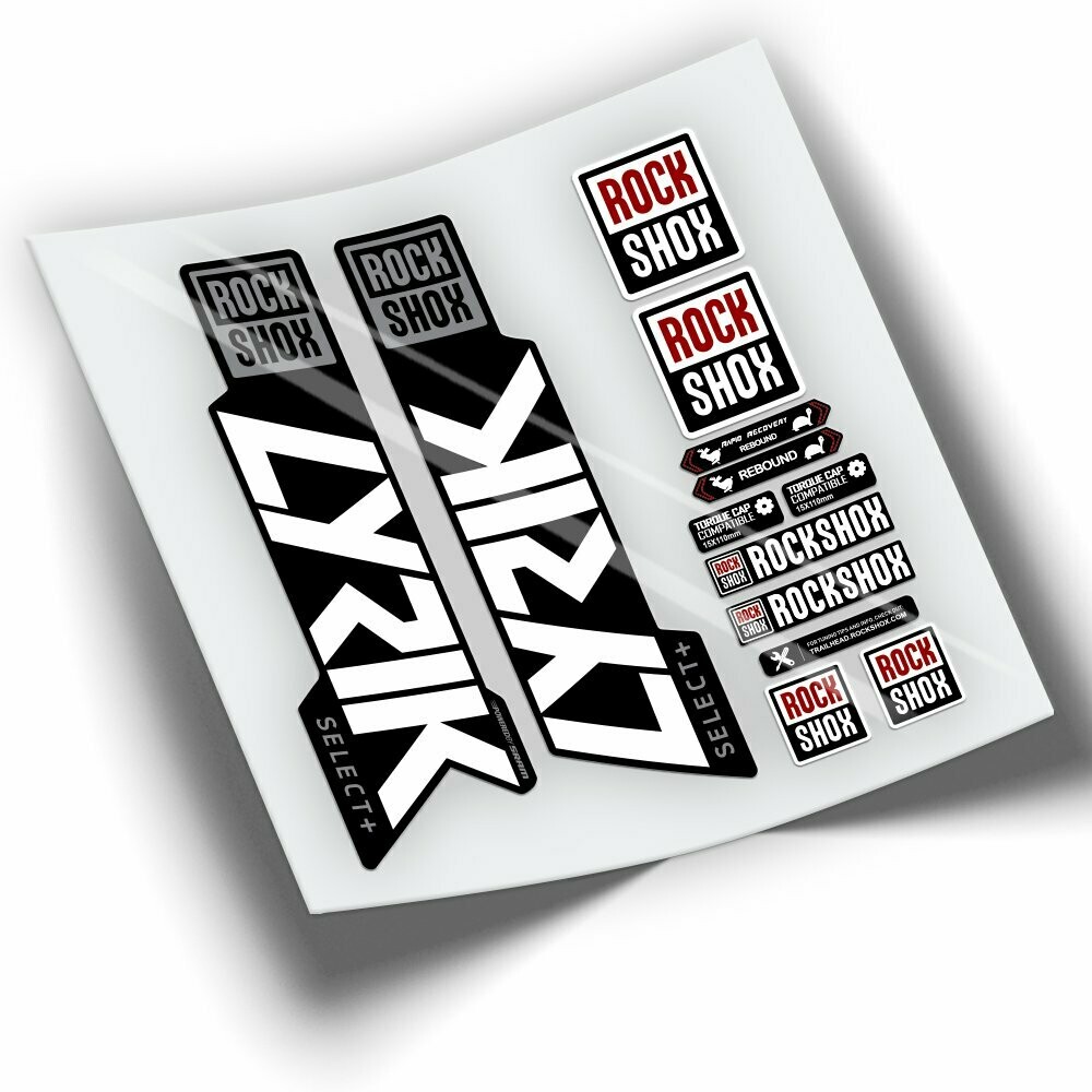 PEGATINAS HORQUILLA ROCKSHOX LYRIK SELECT PLUS 2021 WP374, COLOR: BLANCO