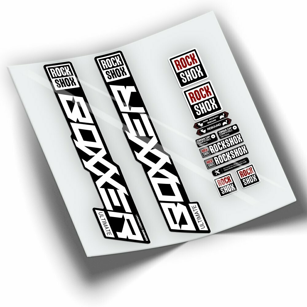 PEGATINAS HORQUILLA ROCKSHOX BOXXER ULTIMATE 2021 WP376, COLOR: BLANCO